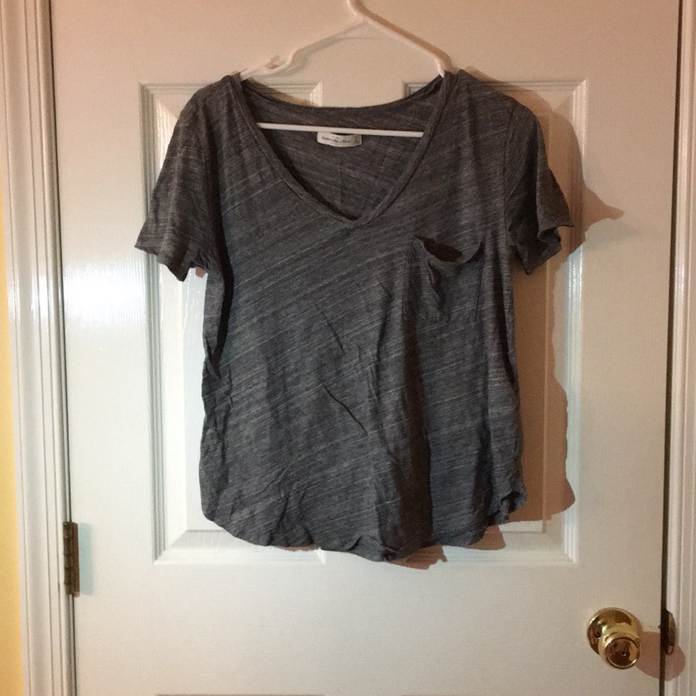 Grey V-neck t-shirt